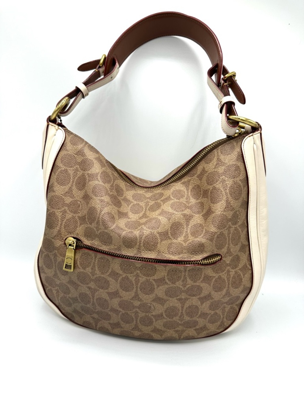 Coach Sutton Hobo Bag – Signature Coated Canvas with Chalk Leather Trim - Picture 4 of 9